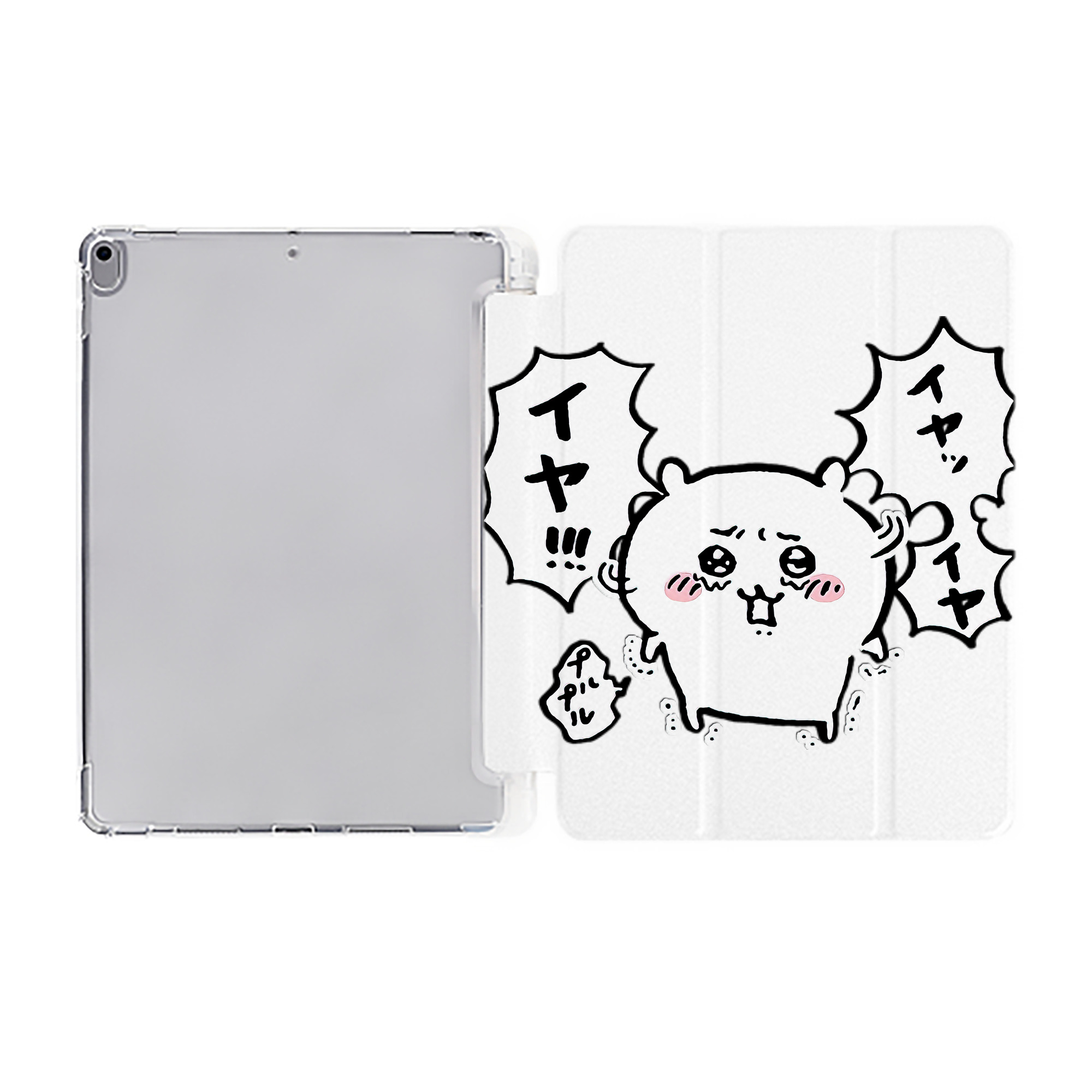 （画像用） ちいかわ ちいかわ Chii-kawa chiikawa IPad ケース ペン収納付き 三つ折りスタンド PUレザー×シリコン 対応機種9.5/10.5/10.9インチ